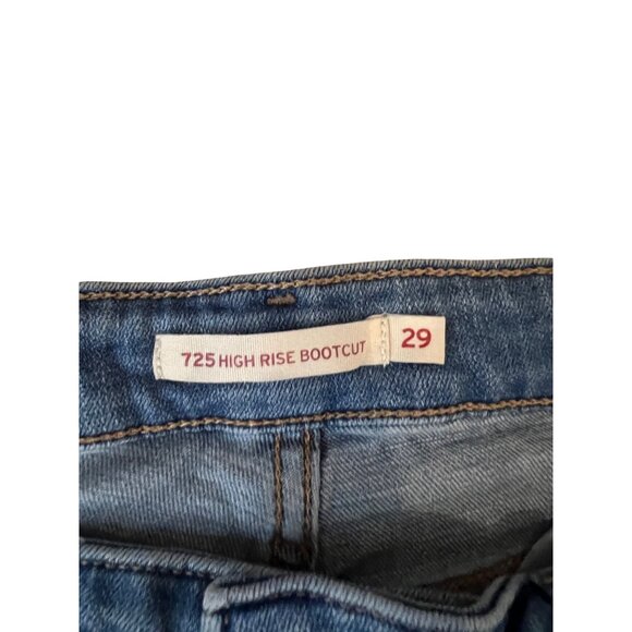 Levi's 725 High Rise Bootcut Jeans Women's Size 29 Medium Wash Blue Denim - Picture 3 of 7